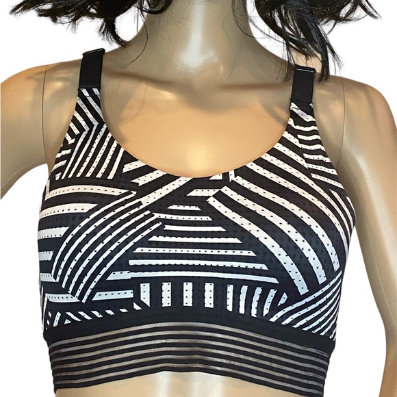 Victoria Sport Medium Impact Athletic Workout Sports Bra Striped Size 34C EUC - Picture 2 of 6